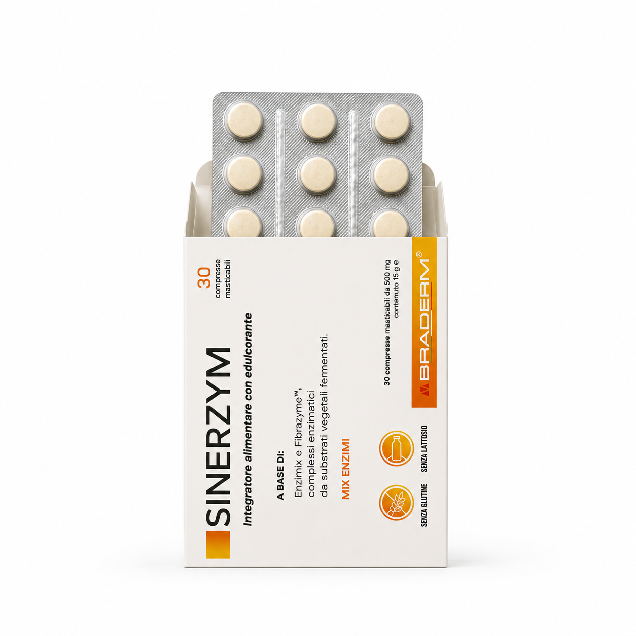 Braderm Sinerzym 30 compresse masticabili - immagine 2