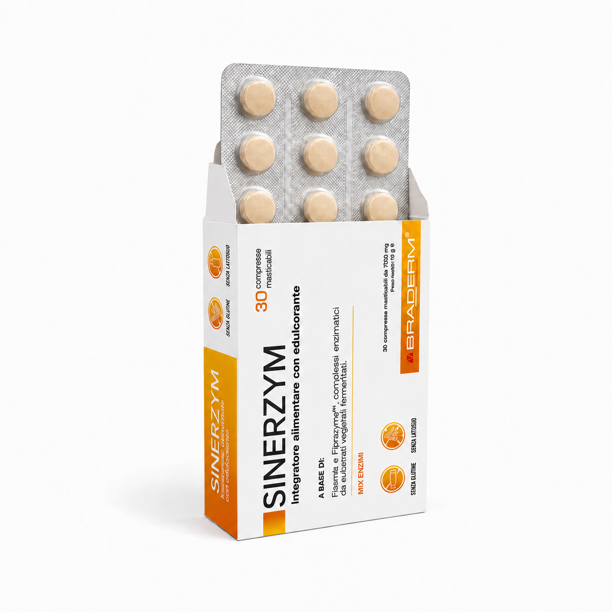 Braderm Sinerzym 30 compresse masticabili - immagine 3